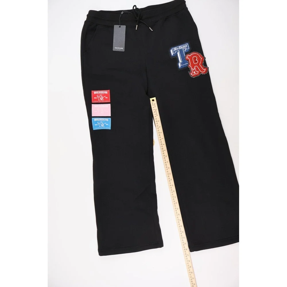 True Religion Sweatpants Crystal Patch Straight Leg arge NWT MSRP $125